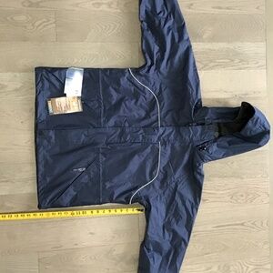 New Men’s Dark Blue Viking Hooded Rain Jacket (Medium)